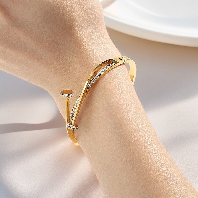 nail crystal diamond bracelet