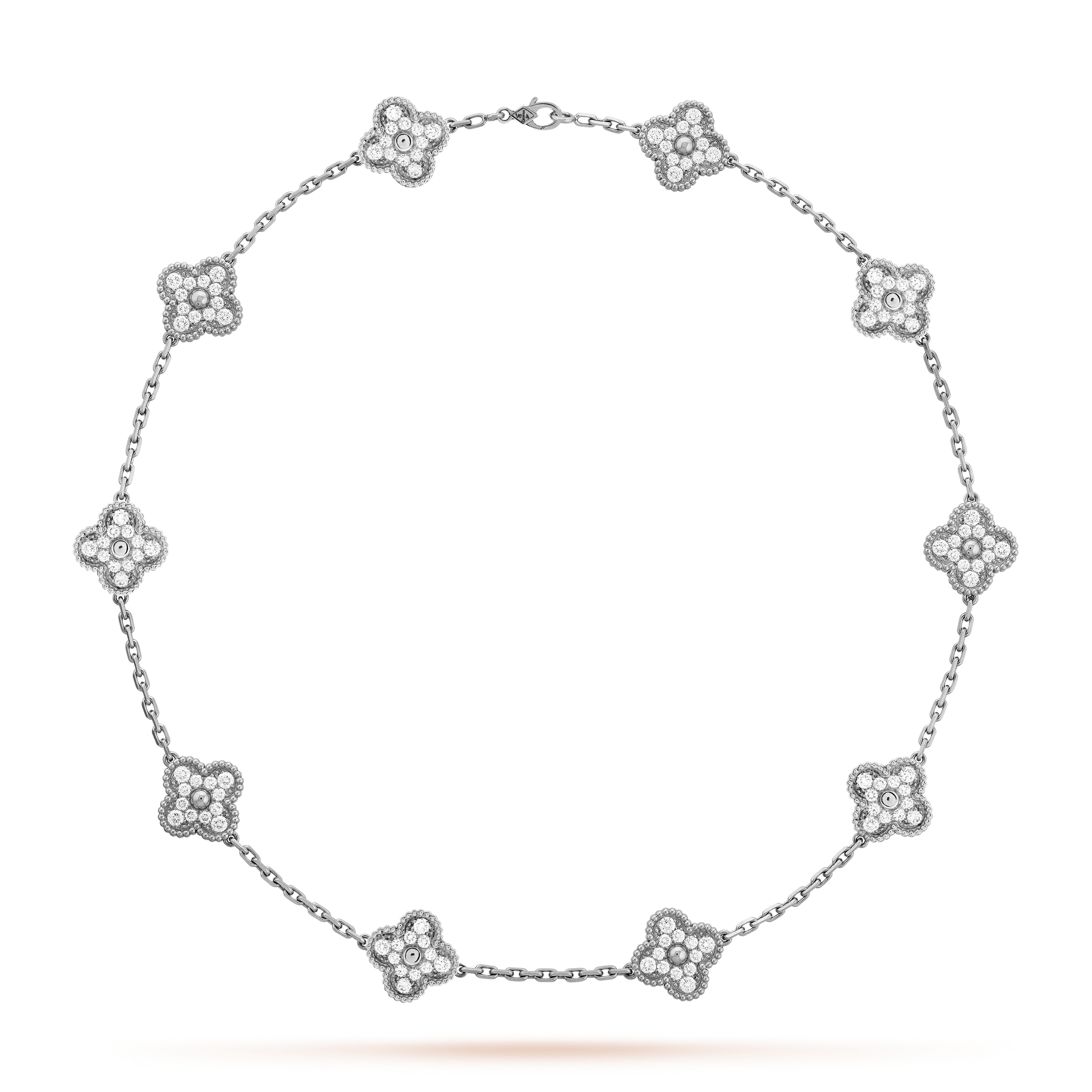 Four-leaf clover necklace – Lavish 10 designs, Silver