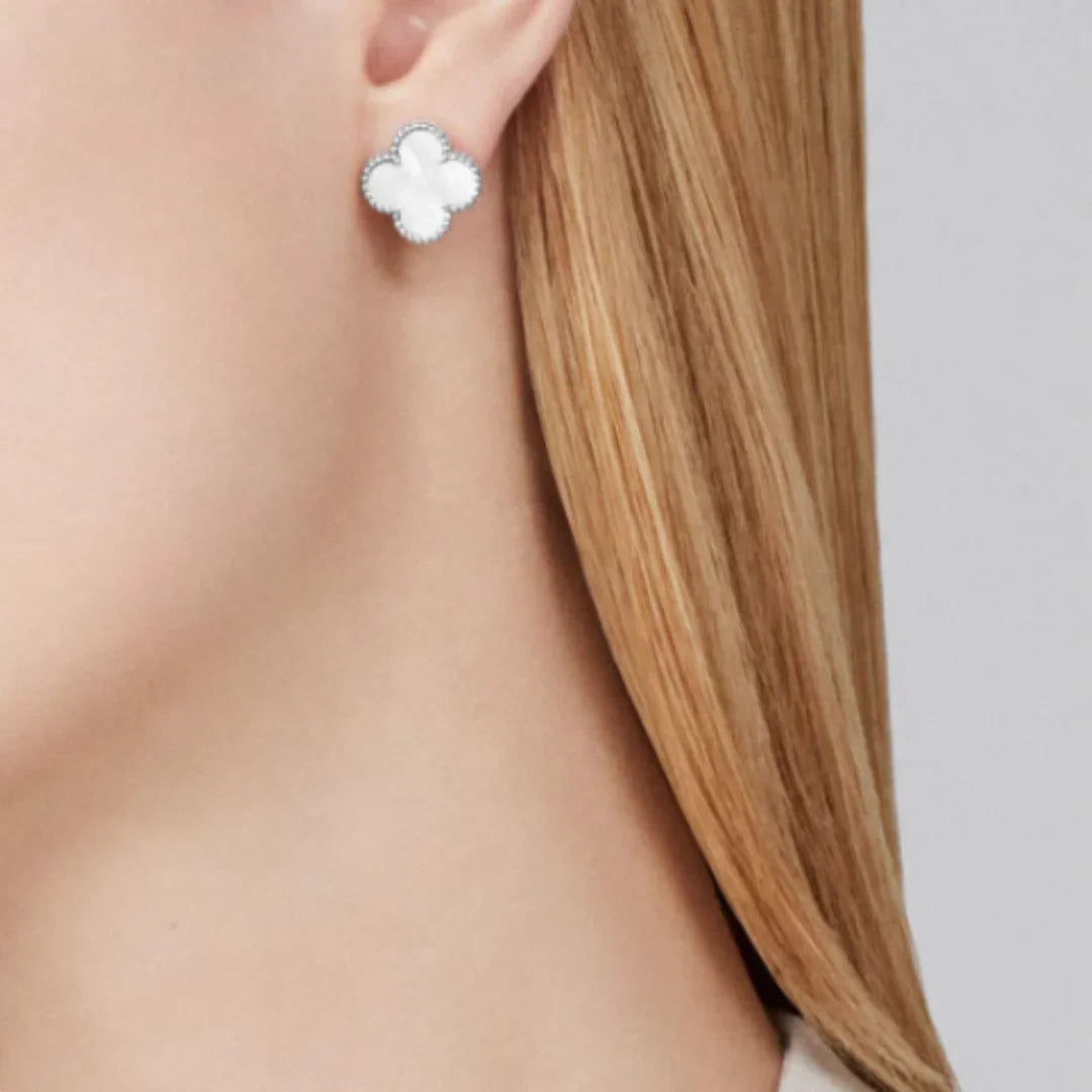 Coki Earrings - White / Silver