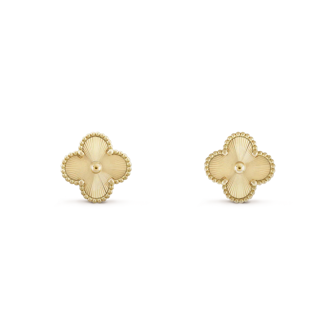 Four-leaf earrings gold