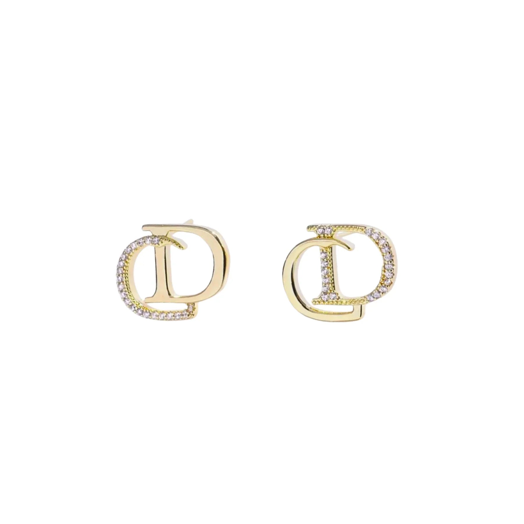 CD earrings gold