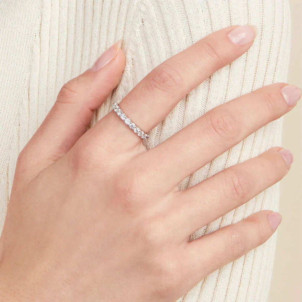 Amber Feline Ring - Diamond / Silver