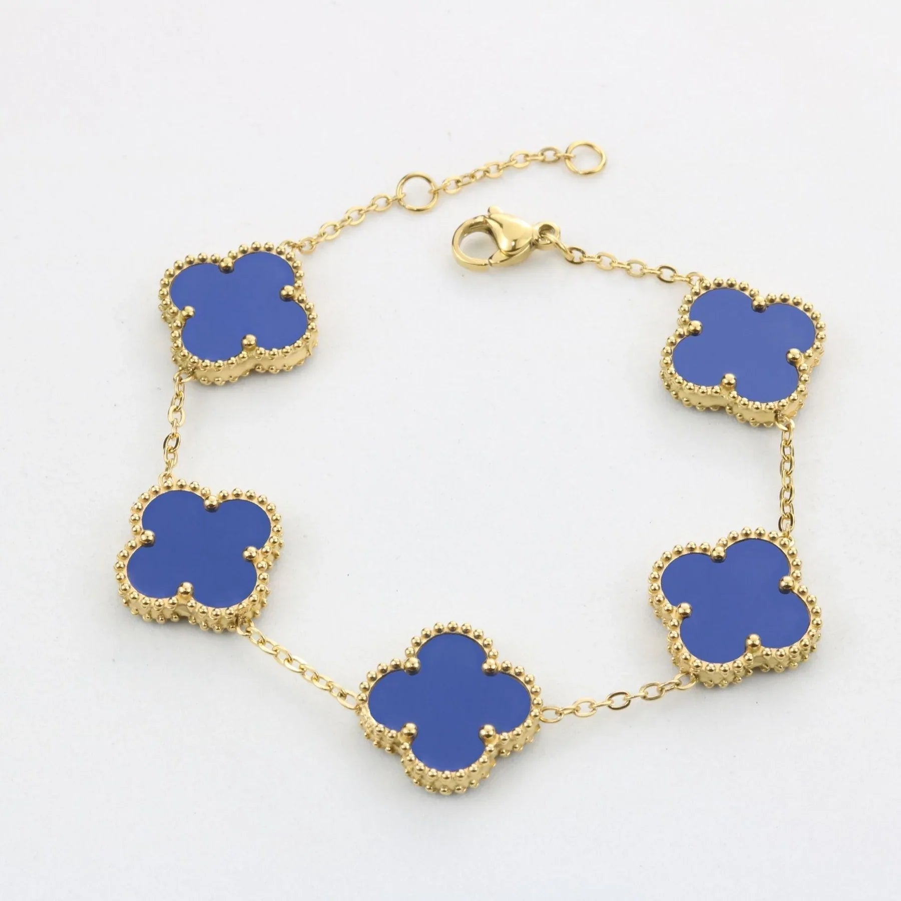 Lucky Blue Four-Leaf Bracelet