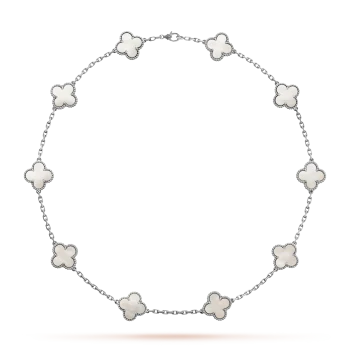 Floral Four-Leaf Clover Necklace 10 Designs - Silver