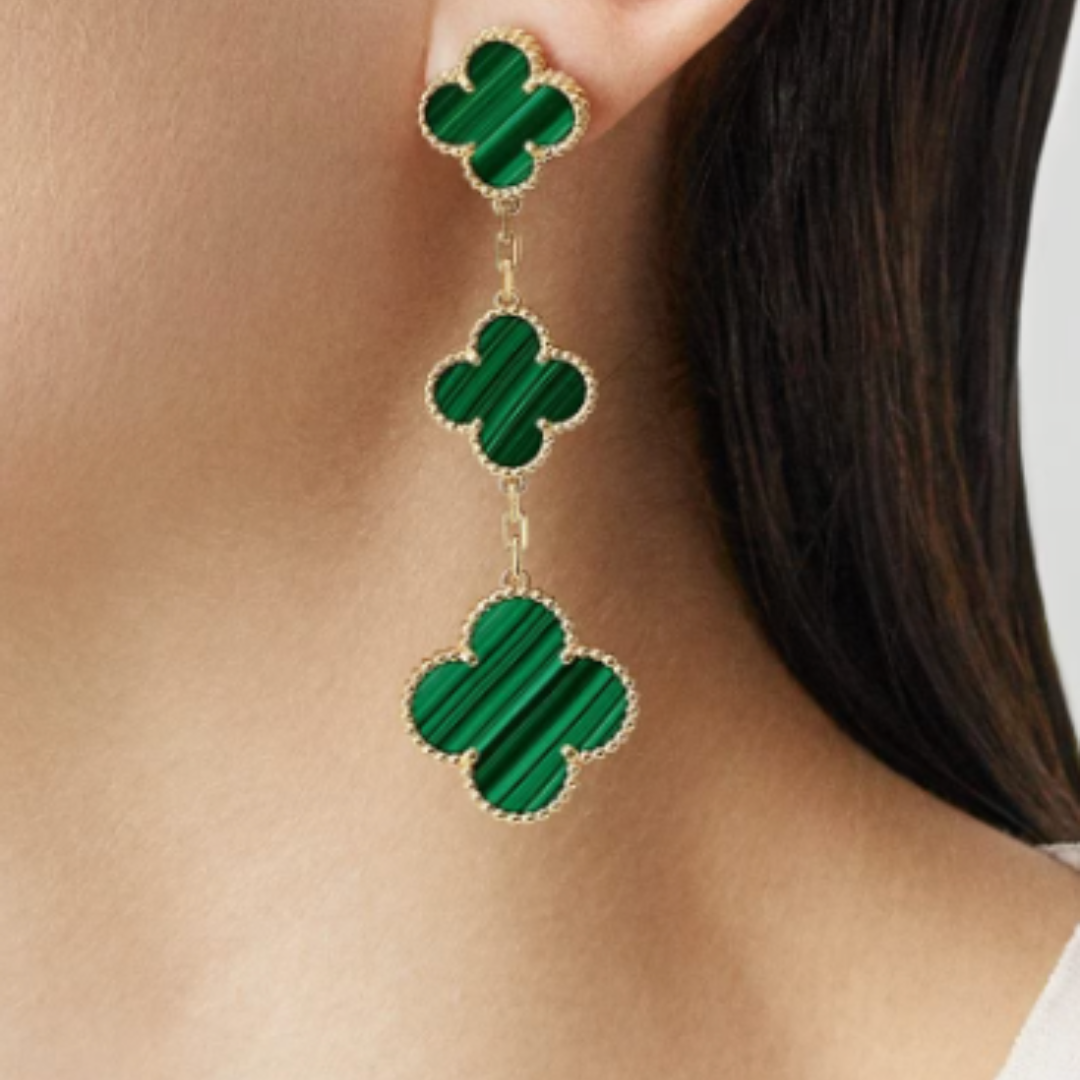 Clover Triple Earrings - Green