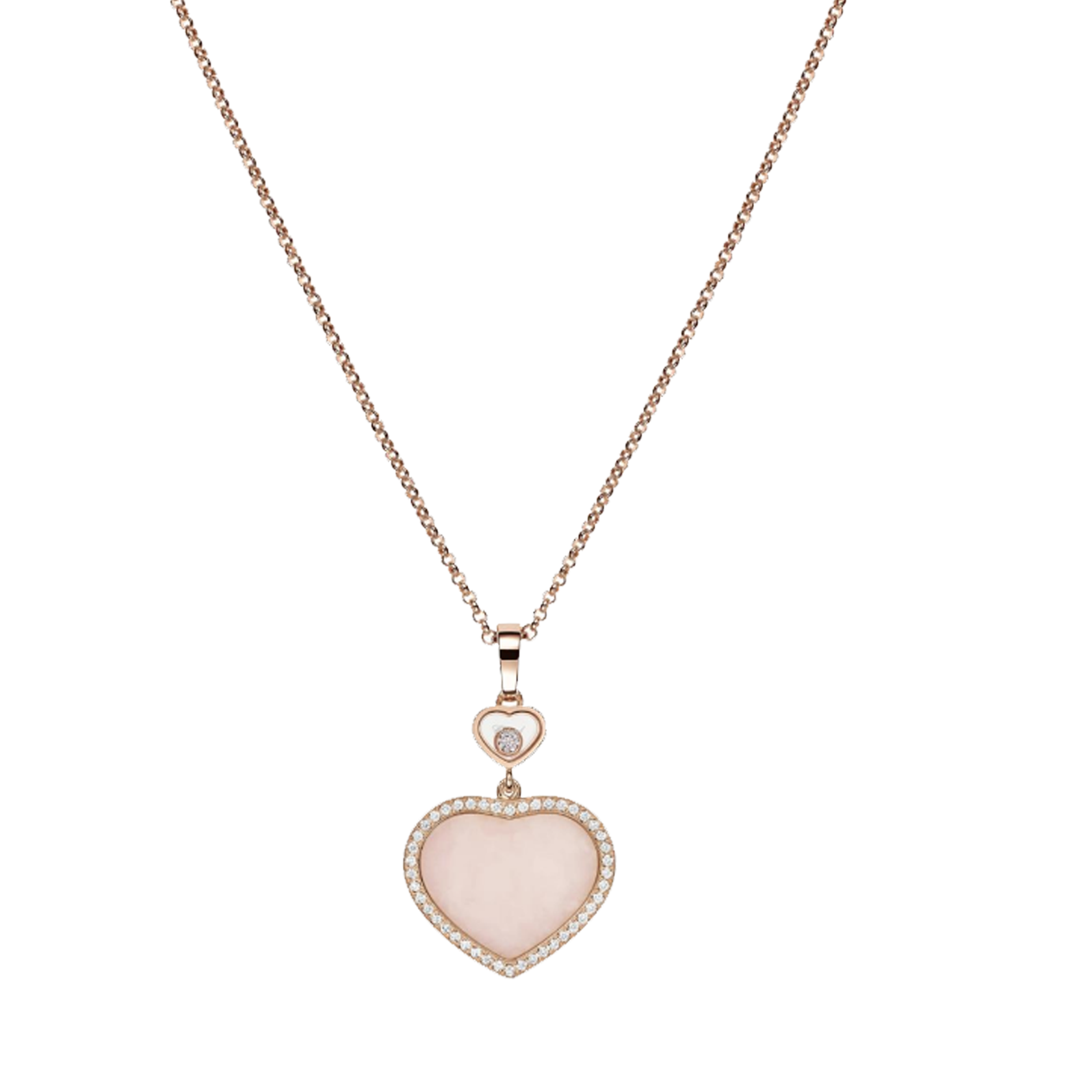 Heart Necklace - Pink / Rose Gold