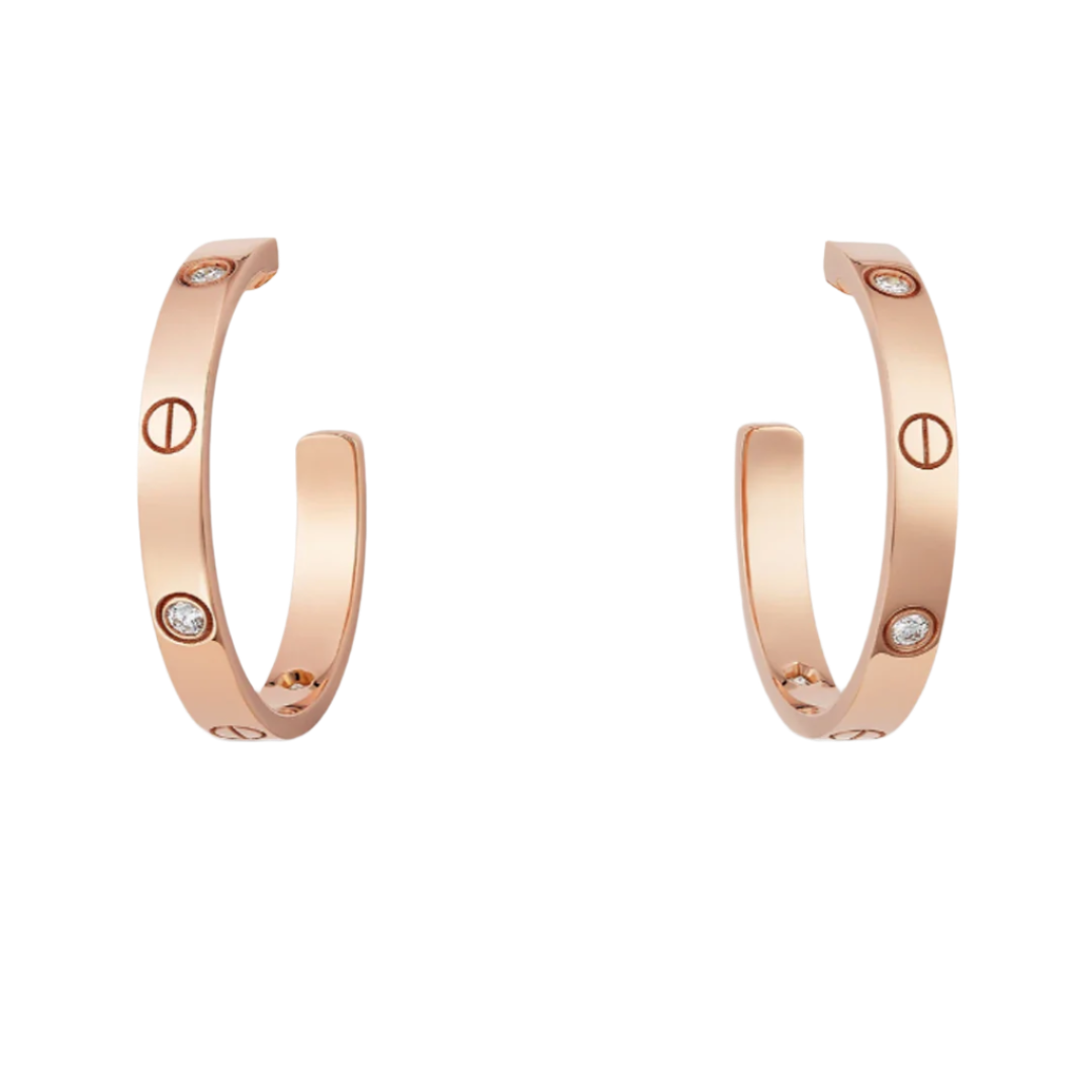 Louise rose gold earrings - 2 diamonds