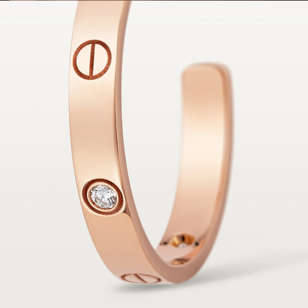 Louise rose gold earrings - 2 diamonds