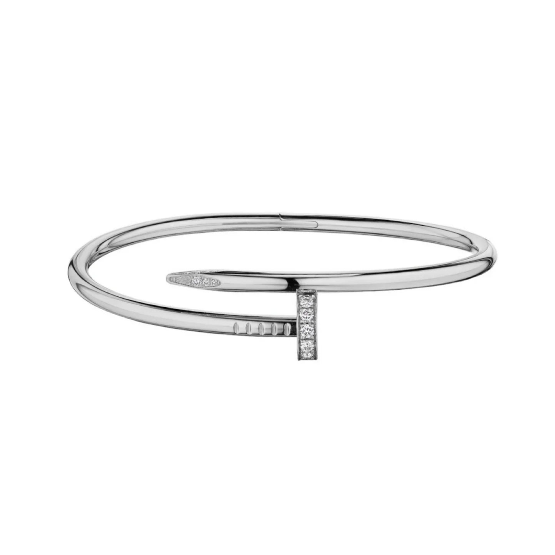 Nail Bangle - Silver / Diamond 